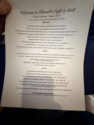 Menu photo 1 Pascal's Cafe & Grill Greenwood, SC