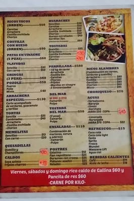 Menu photo 2 Los Sombrerudos Oaxaca, OAX