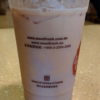 Meet Fresh - Fresh milk tea with taro (you can see the taro on the bottom) - Desserts Near Me - Irvine, California Meet Fresh - Fresh milk tea with taro (you can see the taro on the bottom) - Desserts Near Me - Irvine, California