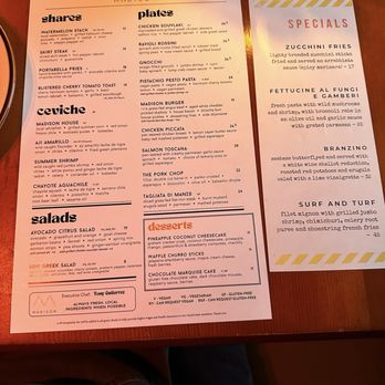 Madison - Menu - Italian Near Me - San Diego, California