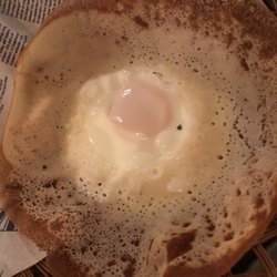 Sri Lankan Street Food - Hopper with egg; the second hopper was already en route to my stomach.