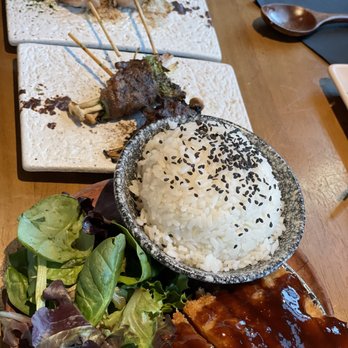 Shinya Shokudo - Bacon with Cherry Tomatoes Wagyu Sukiyaki Miso Katsu Rice - Izakaya Near Me - Seattle, Washington