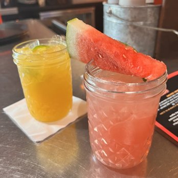 Sauced BBQ & Spirits - Orange - Mango Jalapeno Mule and Watermelon Mint Mule - Barbeque Near Me - Orange, California Sauced BBQ & Spirits - Orange - Mango Jalapeno Mule and Watermelon Mint Mule - Barbeque Near Me - Orange, California