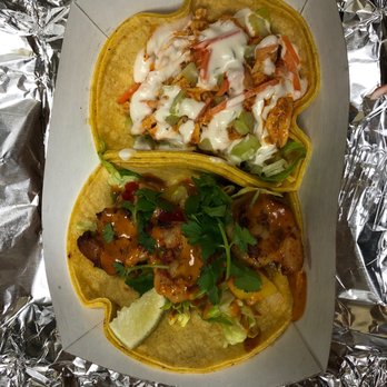 717 Tacos - Buffalo chicken and Blackened shrimp tacos - Food Trucks Near Me