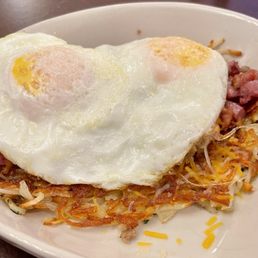 Meat Lovers Skillet with Over Medium Eggs! Very Good. Meat Lovers Skillet with Over Medium Eggs! Very Good.