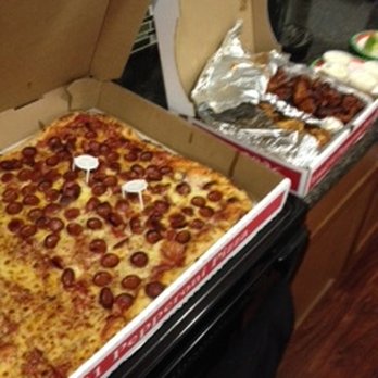 La Hacienda Brighton - Party Pizza and 50 wings. 1/2 med and 1/2 BBQ - Pizza Near Me - Tonawanda, New York La Hacienda Brighton - Party Pizza and 50 wings. 1/2 med and 1/2 BBQ - Pizza Near Me - Tonawanda, New York