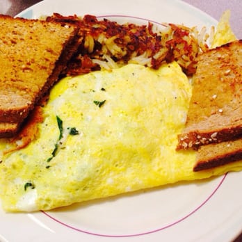 Charlie's Place - Make your own omelette (mozzarella, spinach, mushrooms) with hash browns and whole wheat toast - American Near Me - Clinton, New York Charlie's Place - Make your own omelette (mozzarella, spinach, mushrooms) with hash browns and whole wheat toast - American Near Me - Clinton, New York