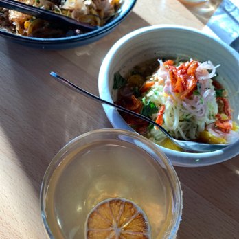 Mott St - Thai Style "Papaya" Salad Mentaiko Kimchi Udon* - Asian Fusion Near Me - Chicago, Illinois