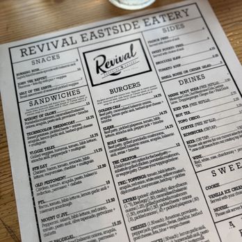 Revival Eastside Eatery - Menu - Sandwiches Near Me - Waco, Texas