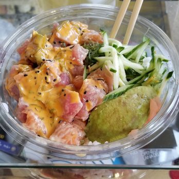 Fish District - Tuna/Salmon poke bowl.  Delicious! - Seafood Near Me - Carlsbad, California