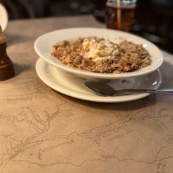 Ted's Montana Grill - Apple Apple Pecan Crisp with vanilla ice cream  Apple Pecan Crisp