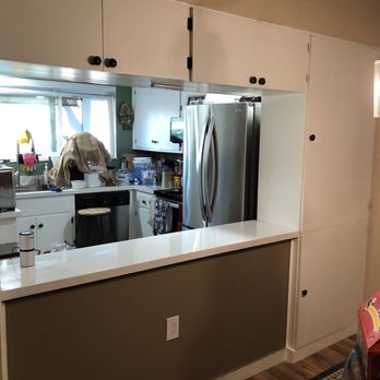 Pino's Construction & Handyman Service - Dining room & kitchen overhead and side cabinets installed. Darren & his crew REALLY take so much pride in their work. - Handyman Near Me Pino's Construction & Handyman Service - Dining room & kitchen overhead and side cabinets installed. Darren & his crew REALLY take so much pride in their work. - Handyman Near Me