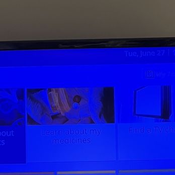 Sharp Memorial Hospital - This is how the TV looks when you arrive. Once you start it, it loses the blue tint. They have multiple channels and movies. - Hospitals Near Me - San Diego, California