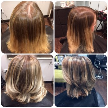 Sharon Gore Salon - Before and After balayage color correction. Removal of Orange tones. - Hair Stylists Near Me - Plano, Texas Sharon Gore Salon - Before and After balayage color correction. Removal of Orange tones. - Hair Stylists Near Me - Plano, Texas