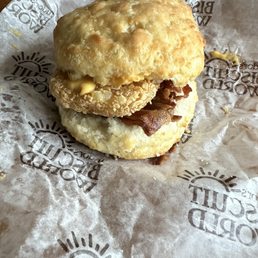 Miner sandwich- hashbrown, bacon, melted cheese