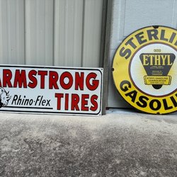 Large porcelain signs. Signage to keep and resell.  Great prices!