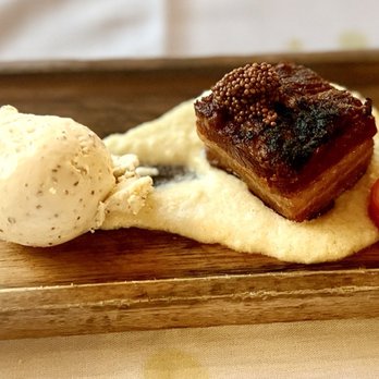 Beano's Cabin - Pork belly appetizer - New American Near Me - Avon, Colorado Beano's Cabin - Pork belly appetizer - New American Near Me - Avon, Colorado