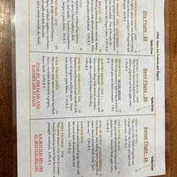 Rock Stream Vineyards - Tasting menu