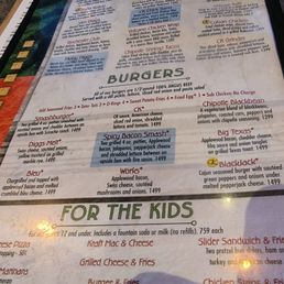 Kids menu