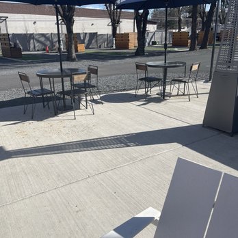 The Camp - Patio area - RV Parks Near Me - Bend, Oregon The Camp - Patio area - RV Parks Near Me - Bend, Oregon