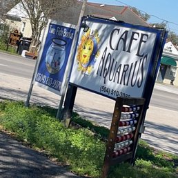 The bookstore and cafe signs The bookstore and cafe signs
