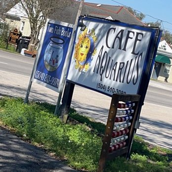 Cafe Aquarius - The bookstore and cafe signs - Vegan Near Me - Chalmette, Louisiana Cafe Aquarius - The bookstore and cafe signs - Vegan Near Me - Chalmette, Louisiana