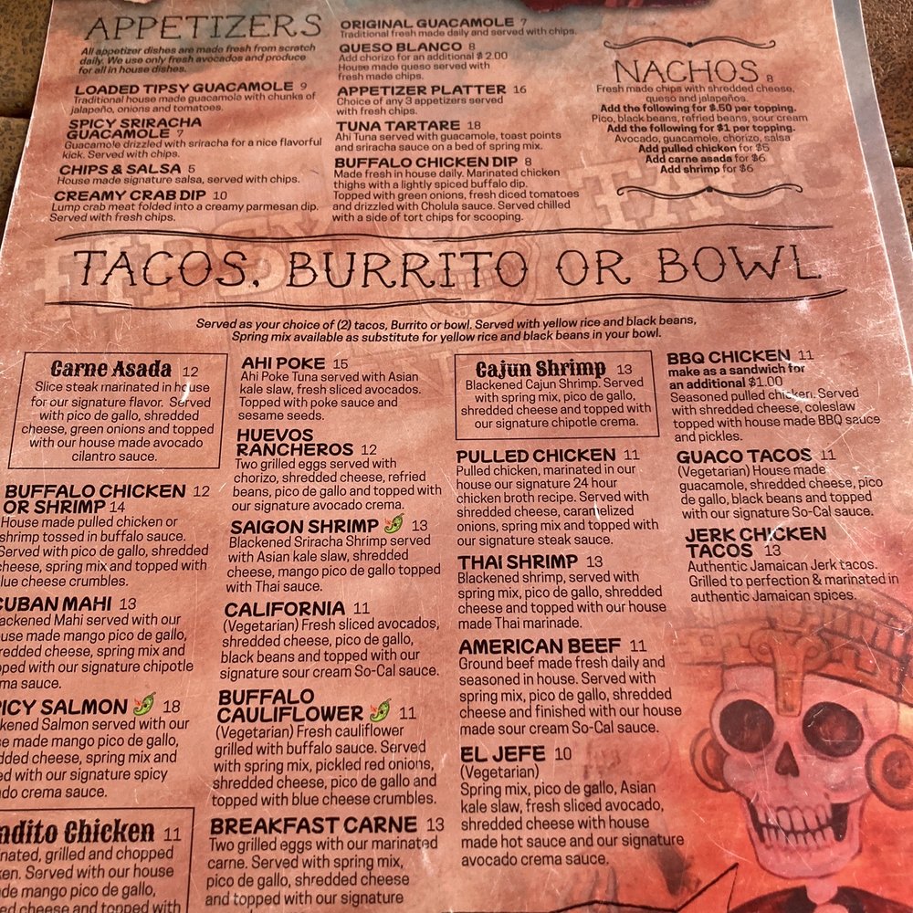Tipsy Taco - Menú - Tacos Near Me - Ormond Beach, Florida