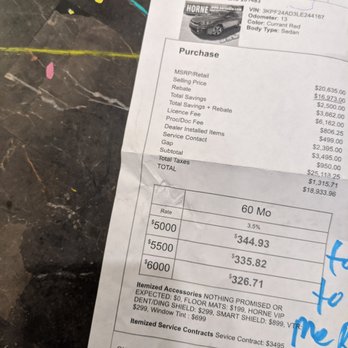 Horne Kia - Look at these charges and also the "TOTAL REBATE + SAVINGS" doesn't meant anything according to Christopher in finance - Car Dealers Near Me - Gilbert, Arizona