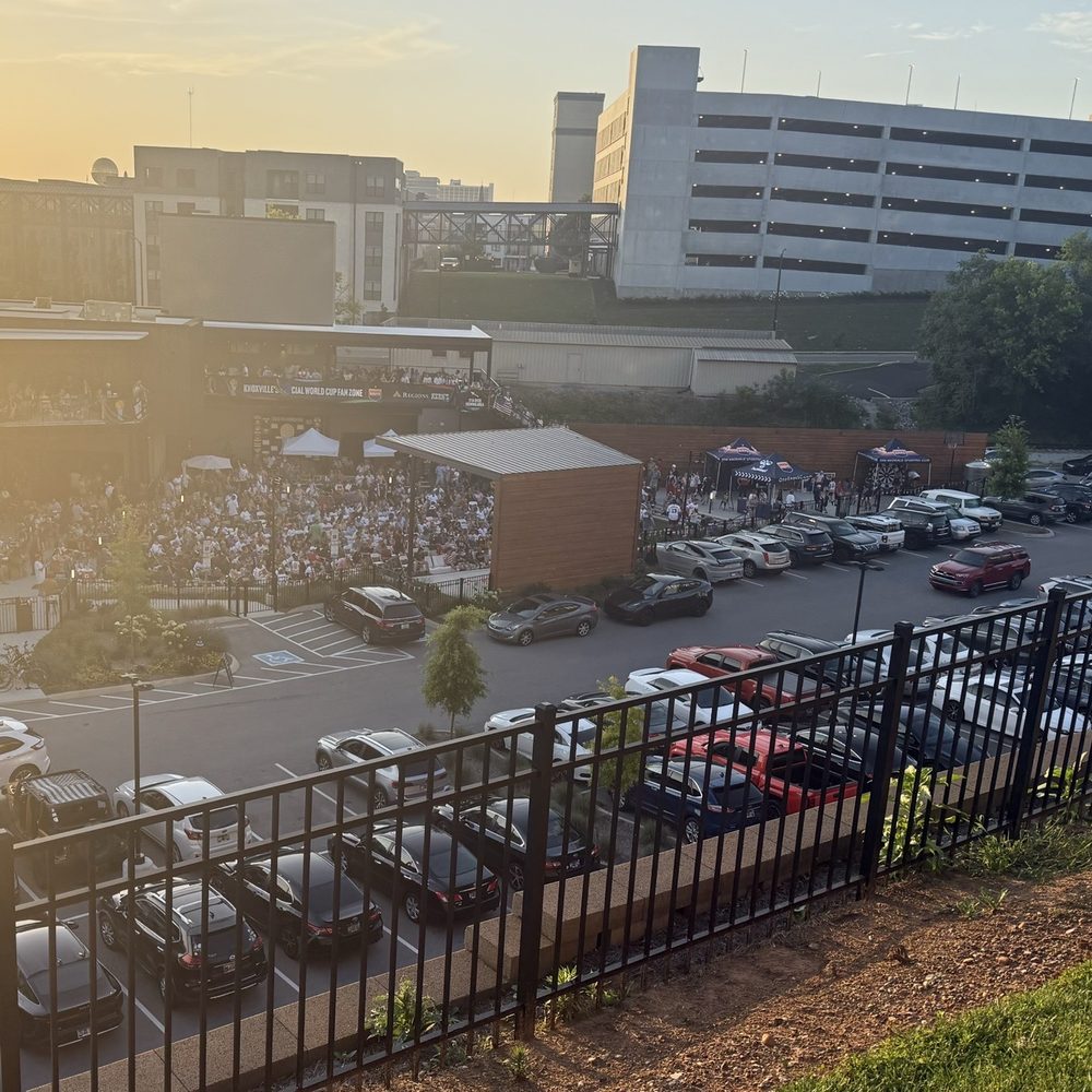 Disco Chicken & Donuts - Lower parking area - it was completely full as everyone was gathered for a World Cup/soccer viewing - Gluten-Free Near Me - Knoxville, Tennessee Disco Chicken & Donuts - Lower parking area - it was completely full as everyone was gathered for a World Cup/soccer viewing - Gluten-Free Near Me - Knoxville, Tennessee