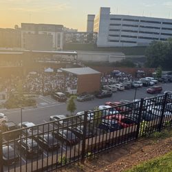 Lower parking area - it was completely full as everyone was gathered for a World Cup/soccer viewing