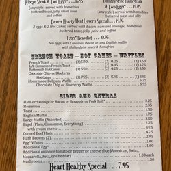Family and Friends Country Restaurant - Menu