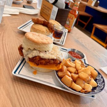 Biscuit Belly - The Rockwell with home fries - Breakfast & Brunch Near Me - Charlotte, North Carolina