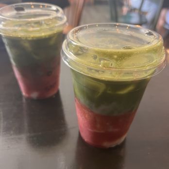 Terra Cafe - Iced Strawberry Matcha Latte w/ Oat Milk - Coffee & Tea Near Me - Monroe, Connecticut Terra Cafe - Iced Strawberry Matcha Latte w/ Oat Milk - Coffee & Tea Near Me - Monroe, Connecticut