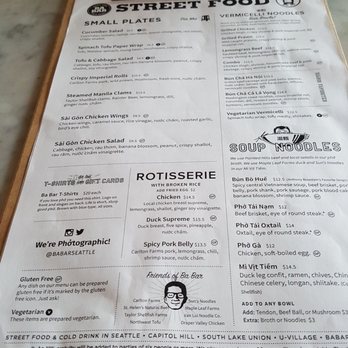 Ba Bar - Main Menu (8/6/17) - Vietnamese Near Me - Seattle, Washington Ba Bar - Main Menu (8/6/17) - Vietnamese Near Me - Seattle, Washington