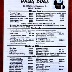 Hawg Dogs - Menu (May 2023)