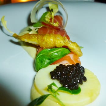 De Fuik - lightly smoked raw salmon with potato mousseline and fried smelt fish - Modern European Near Me - Aalst, GE