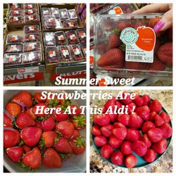 ALDI - My photo Collage of Huge Naturipe Farms Strawberries from California, 1# $1.99. 5/31/2022