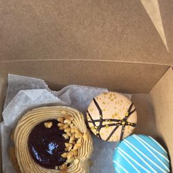 Sugar Blossom Cake Shop - Pbj cookie, salted caramel macaron, hazelnut macaron