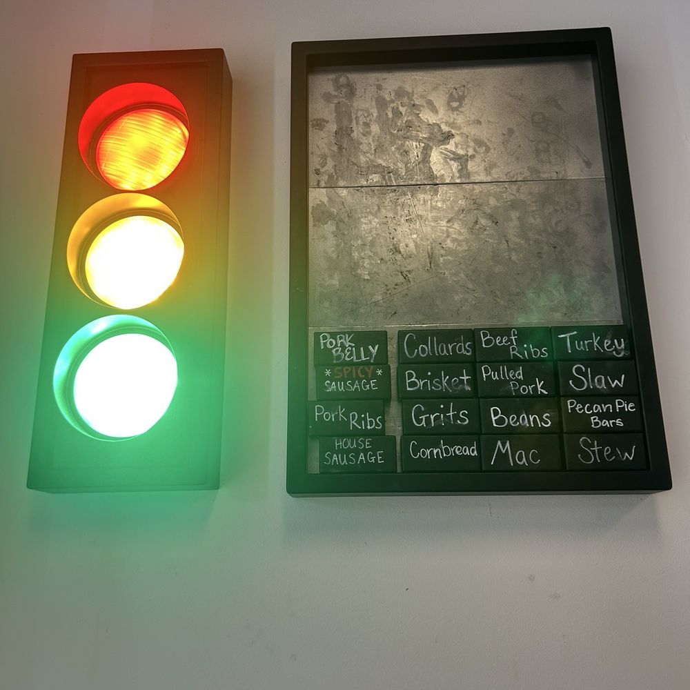 Belly Barbecue - Traffic light system letting you know what's available and what isn't - Barbeque Near Me - Folsom, California Belly Barbecue - Traffic light system letting you know what's available and what isn't - Barbeque Near Me - Folsom, California