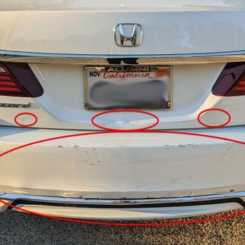 RJ's Auto Body - BEFORE: with areas of damage circled - Body Shops Near Me - Pasadena, California RJ's Auto Body - BEFORE: with areas of damage circled - Body Shops Near Me - Pasadena, California