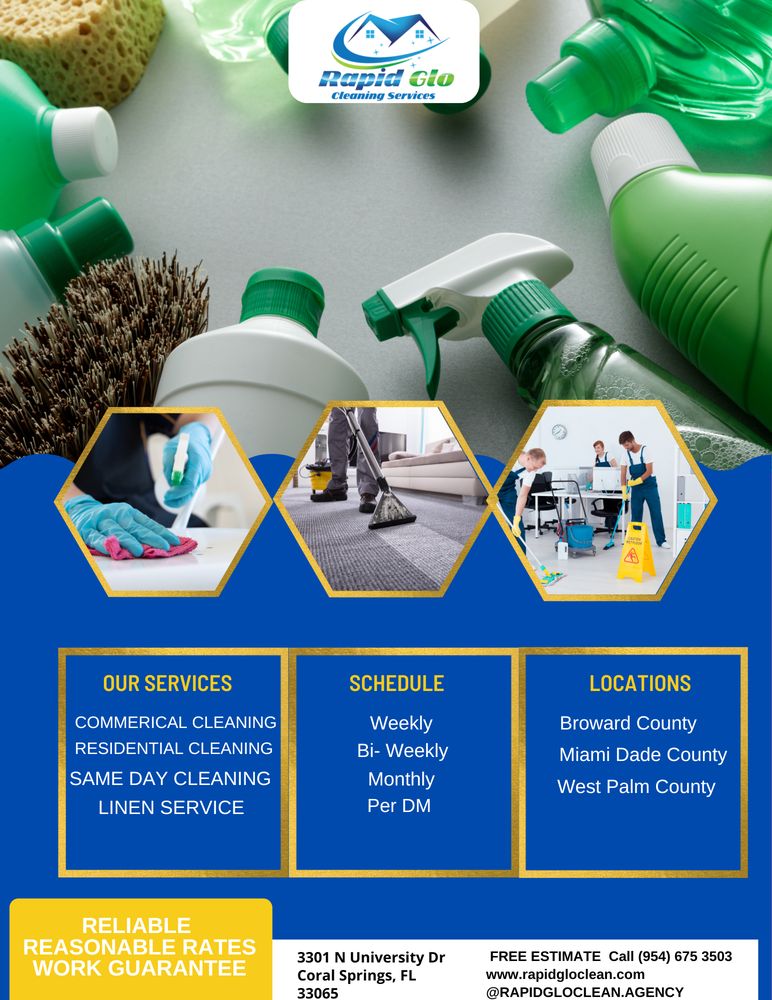 RAPID GLO CLEANING SERVICES 10 Photos 3301 N University Dr, Coral
