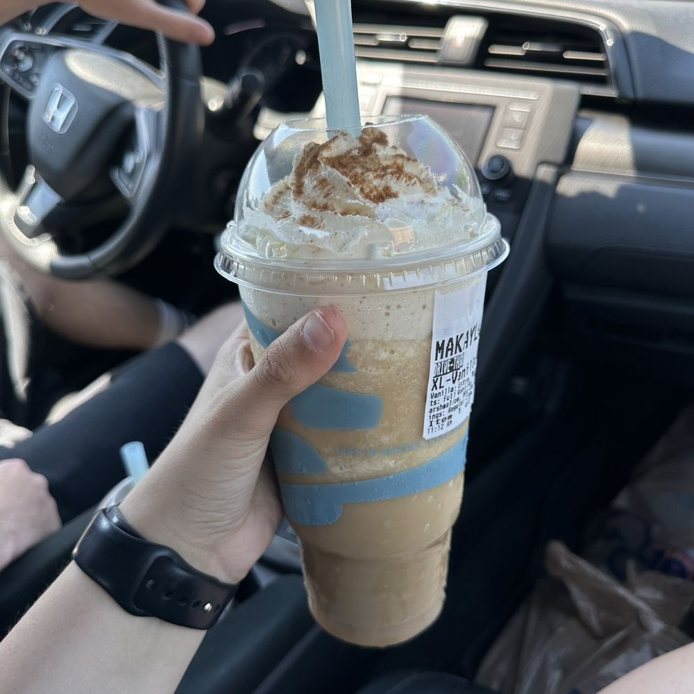 my free XL vanilla caribou cooler with extra vanilla & whip with cinnamon topping.