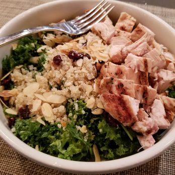 Adair Kitchen - Kale & Quinoa salad , no feta but with added chicken ($9.50+$3) - absolutely delicious - New American Near Me - Houston, Texas Adair Kitchen - Kale & Quinoa salad , no feta but with added chicken ($9.50+$3) - absolutely delicious - New American Near Me - Houston, Texas