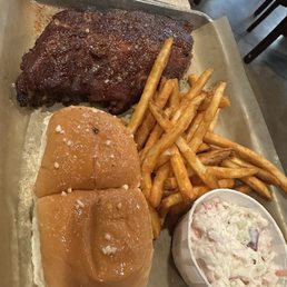 1/2 Rack of Ribs, 2 Sides and 2 Garlic Butter Rolls
