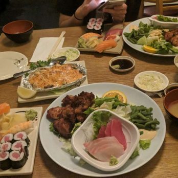 Taiko - Sushi with Sashimi and Seasame Chicken (x2), Baked Scallops - Japanese Near Me - Irvine, California Taiko - Sushi with Sashimi and Seasame Chicken (x2), Baked Scallops - Japanese Near Me - Irvine, California