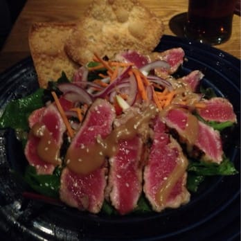 JJ Mahoney's - This is their Ahi Tuna Salad, I asked for it on the rare side with light dressing, it looks perfect ;) - Irish Pub Near Me - Redmond, Washington JJ Mahoney's - This is their Ahi Tuna Salad, I asked for it on the rare side with light dressing, it looks perfect ;) - Irish Pub Near Me - Redmond, Washington