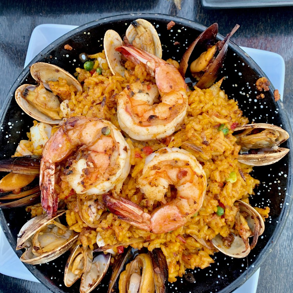 Burrata Bistro - Seafood Paella with clams, mussels, calamari and prawns.  It is excellent! - Italian Near Me - Poulsbo, Washington