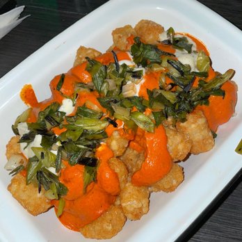 Lucky Buns - Patatas Bravas was just perfect. They made it a point to put the toppings on just before serving so the tater tots were still crispy - Burgers Near Me - Washington, DC, District of Columbia Lucky Buns - Patatas Bravas was just perfect. They made it a point to put the toppings on just before serving so the tater tots were still crispy - Burgers Near Me - Washington, DC, District of Columbia
