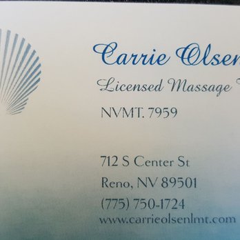 Carrie Olsen, LMT - Business card - Massage Therapy Near Me - Reno, Nevada Carrie Olsen, LMT - Business card - Massage Therapy Near Me - Reno, Nevada