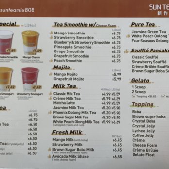 Sun Tea Mix - menu - Bubble Tea Near Me - Honolulu, Hawaii